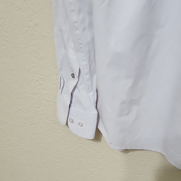 Ben Sherman White Dress Shirt with Subtle Pattern - Picture 9 of 10